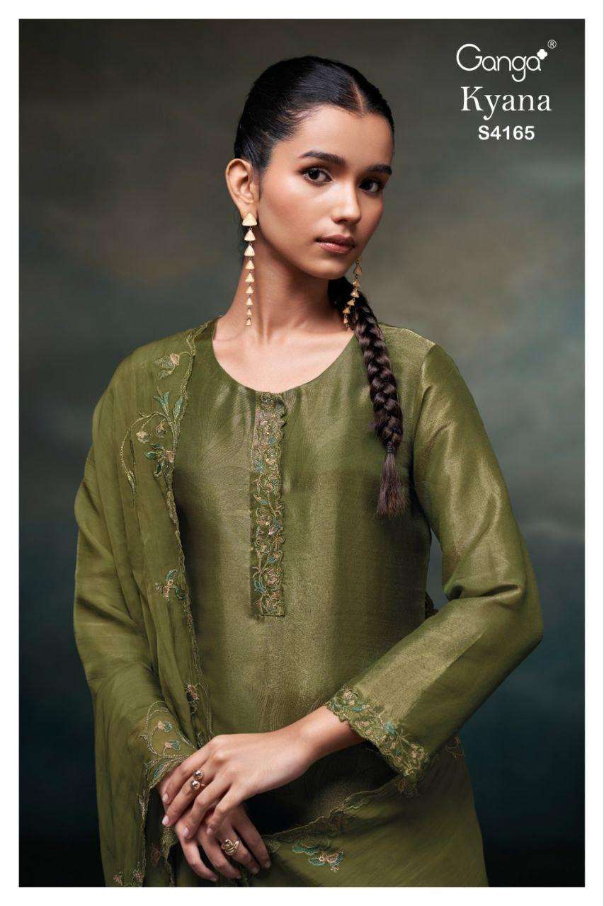 GANGA KYANA 4165 SILK JACOUARD SOLID COLOR WITH EMBROIDERY S...