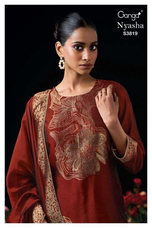 GANGA NYASHA 3819 EXCLUSIVE SILK JACQUARD WITH SWAROVSKI WOR...