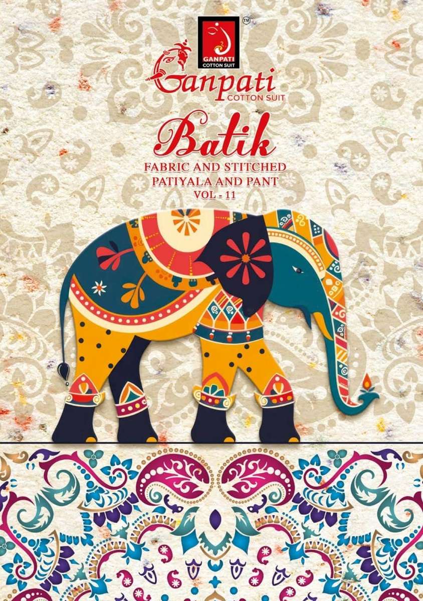 GANPATI BATIK PATIYALA VOL 11 COTTON PRINT REGULAR 3 PIECE S...