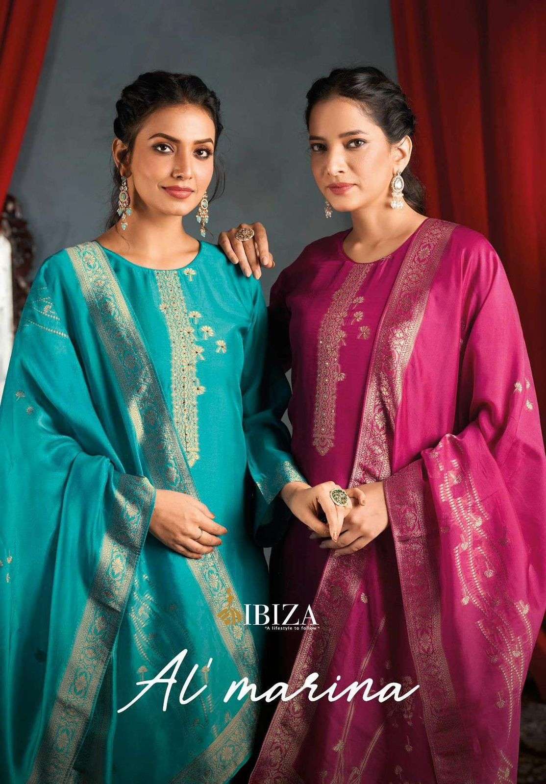 IBIZA AL MARINA BANGLORY SILK JACQUARD EXCLUSIVE 3 PIECE SUI...