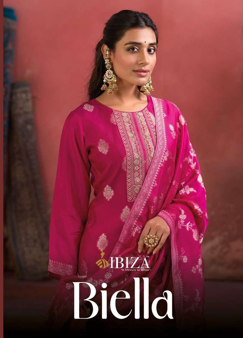 IBIZA BIELLA BANGLORY SILK JACQUARD WITH EMBROIDERY SUIT HIG...