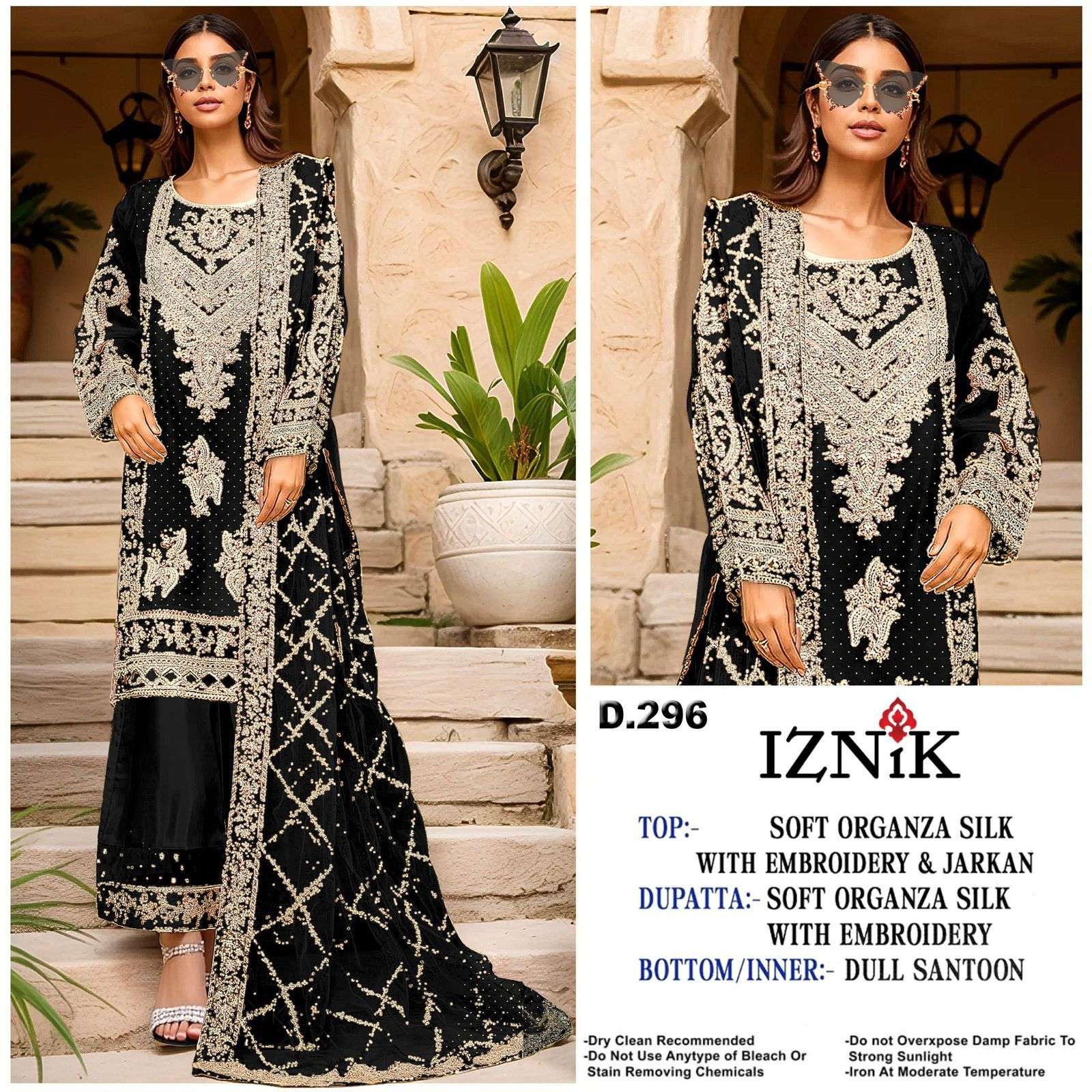 IZNIK FAB A 296 HEAVY ORGANZA HEAVY EMBROIDERY PAKISTANI DRE...