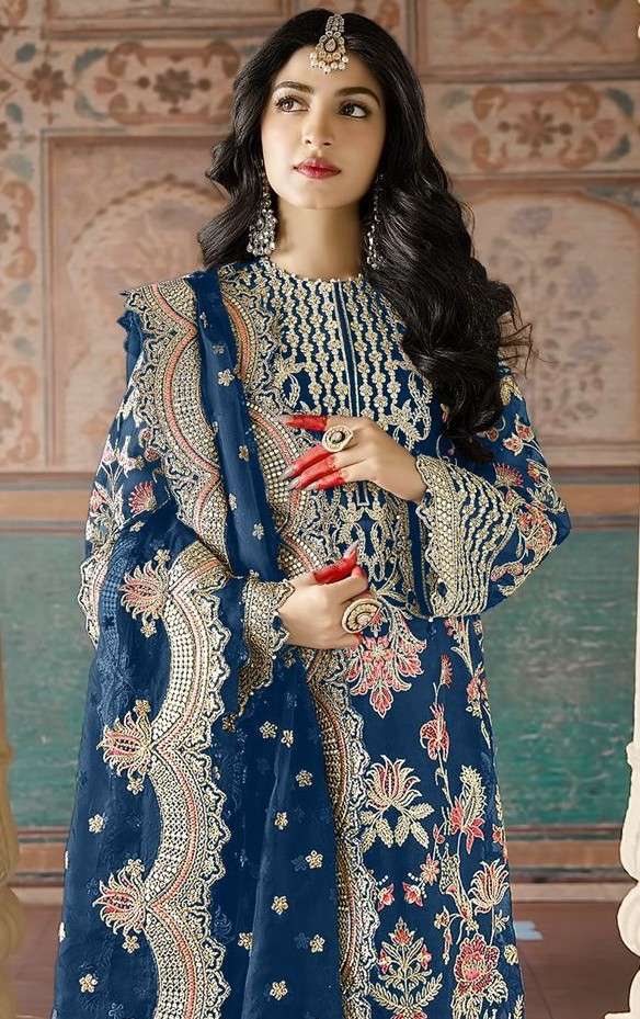 IZNIK FAB A 303 EXCLUSIVE TOP BRAND GEORGETTE HEAVY WORK PAK...