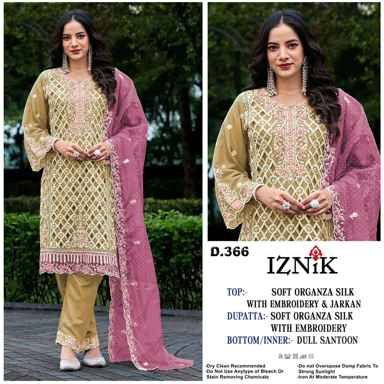 IZNIK FAB A 366 ORGANZA WITH HEAVY EMBROIDERY SHADI TYPE SUI...