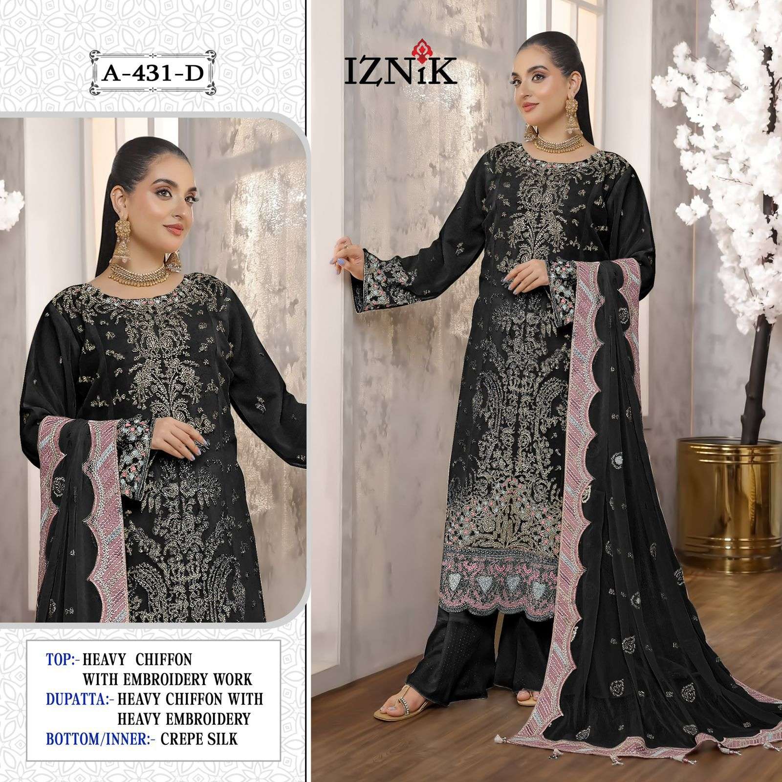 IZNIK FAB A 431 HEAVY BRAND PAKISTANI FASHION DESIGNER SUIT ...