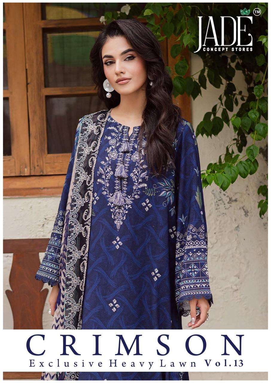 JADE CRIMSON VOL 13 PAKISTANI COPY DESIGN LAWN COTTON PRINT ...
