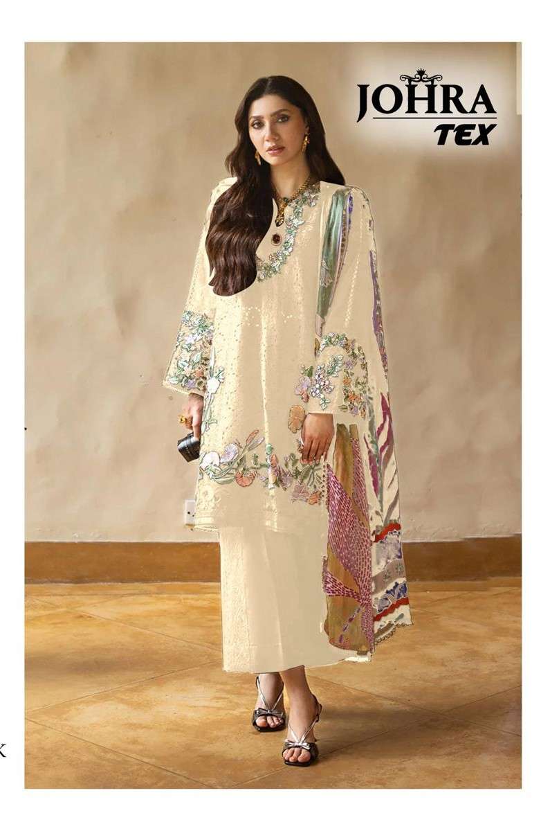JOHRA TEX JT 176 TOP BRAND COTTON WITH HEAVY EMBROIDERY WHIT...
