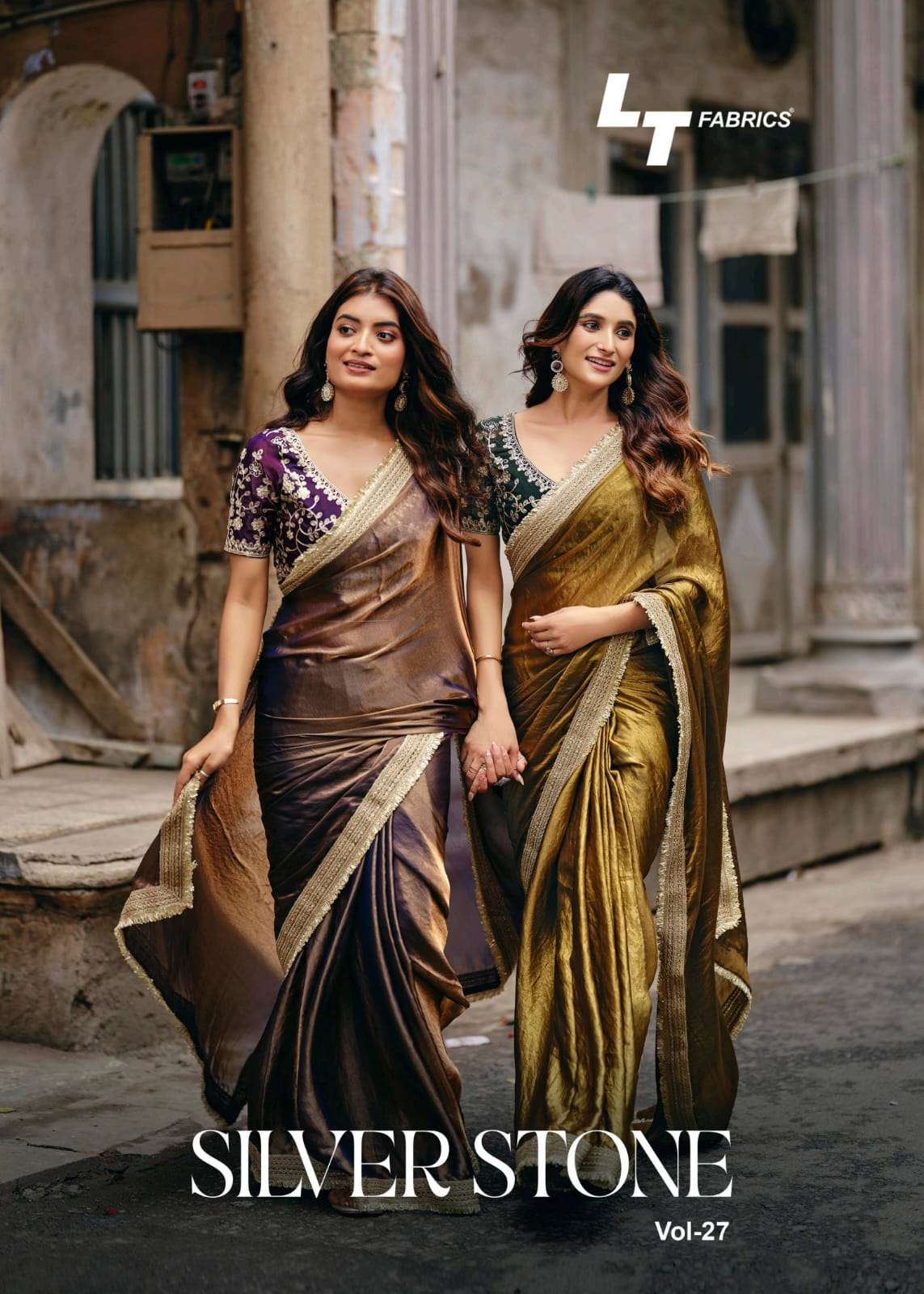 KASHVI CREATION SILVER STONE VOL 27 SATIN FABRIC ZARKAN WORK...