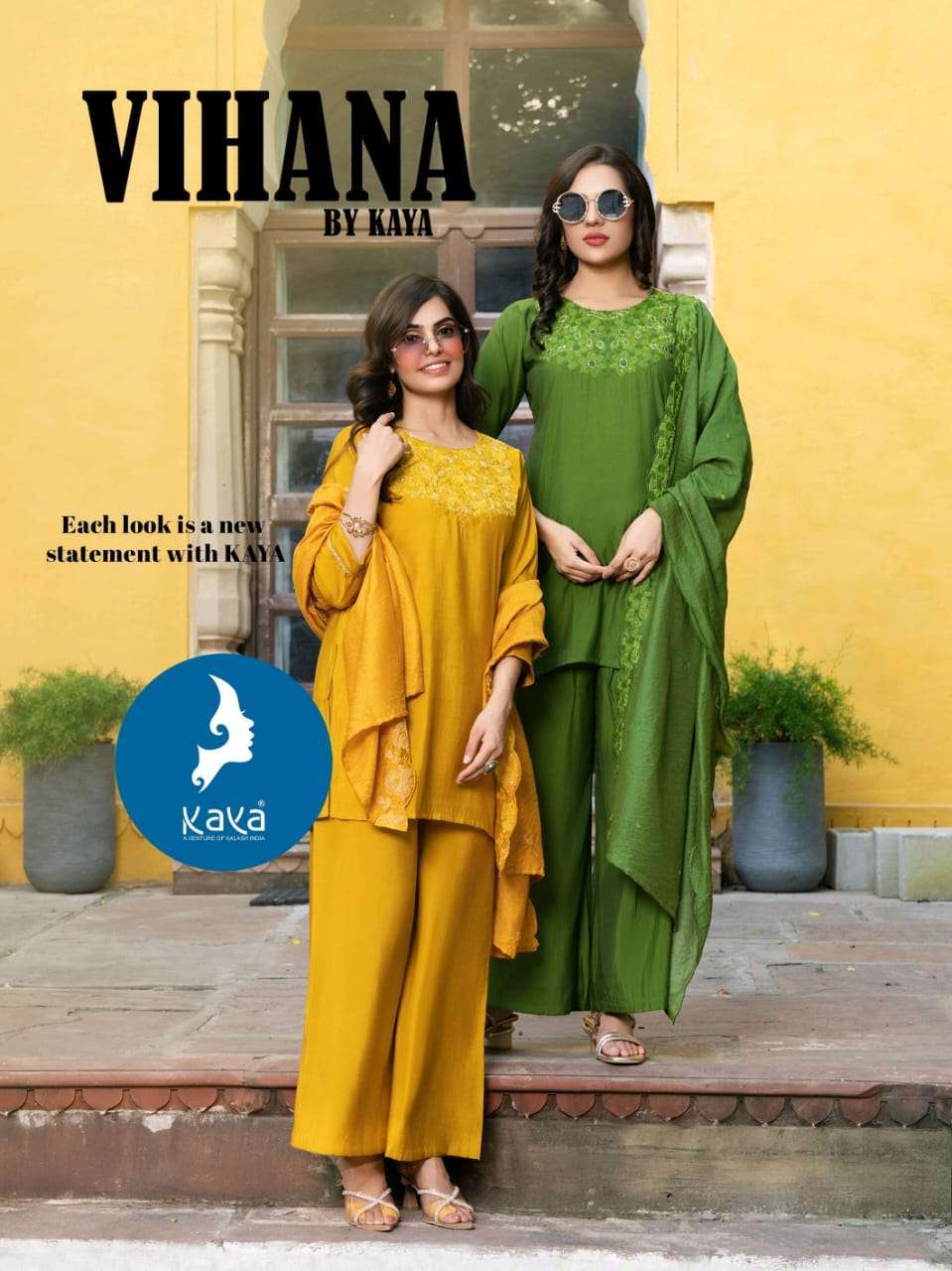 KAYA KURTI VIHANA STRAIGHT CUT WITH PALAZZO SUIT COLLECTION ...