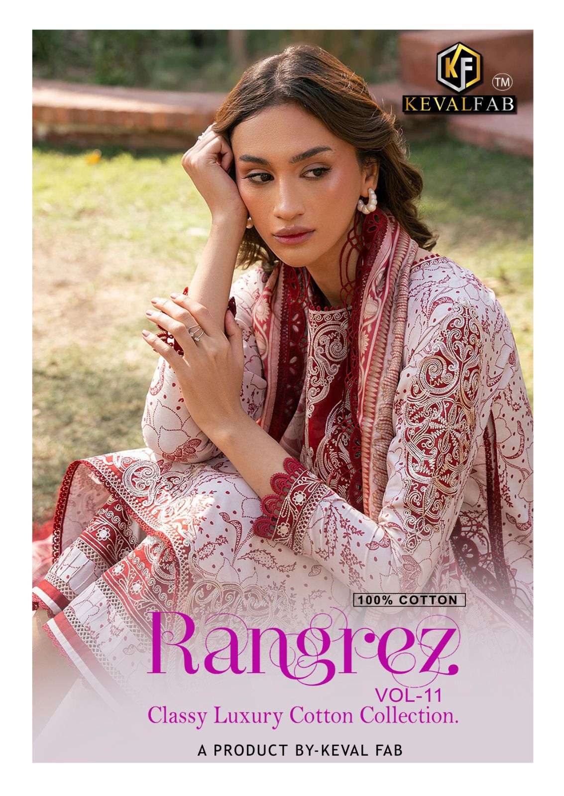 KEVAL FAB RANGREZ VOL 11 COTTON WITH EXPANSIVE DESINGER SUIT...