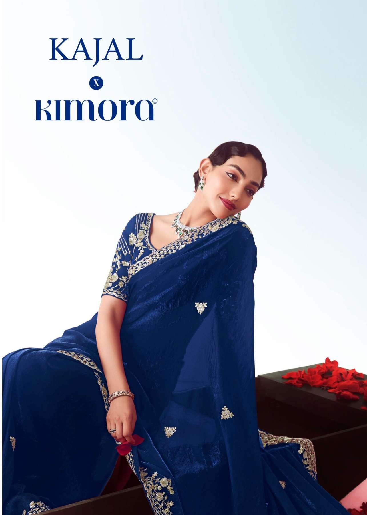 Kimora fadhion D No 5445 Color Tissue Silk embroidery work s...