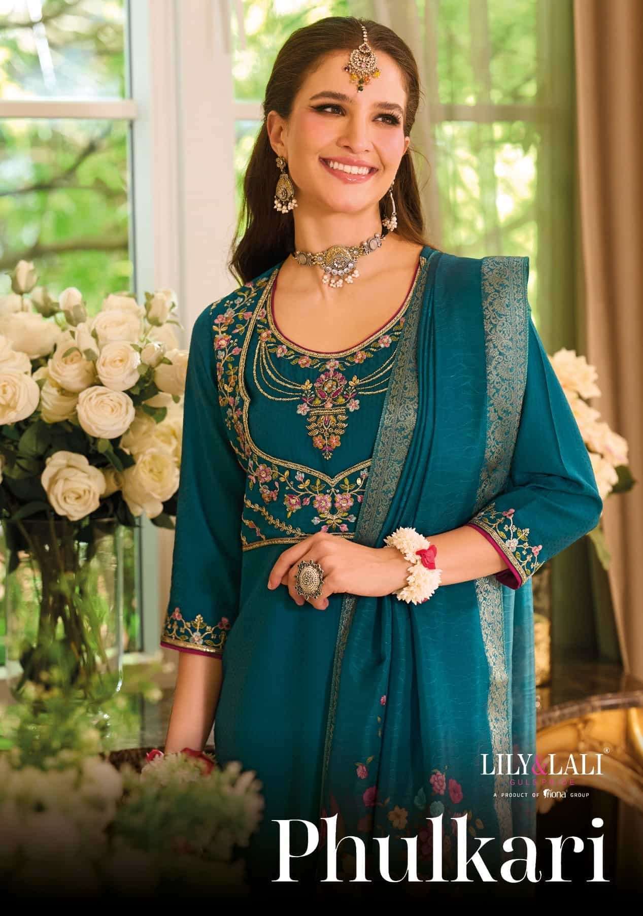 LILY & LALI PHULKARI DESIGNER STRAIGHT 3 PIECE SUIT AT WEDDI...