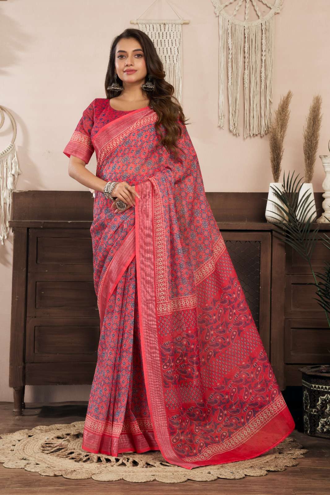 Linen fabric fancy look ready to wear saree Best wholesale r...