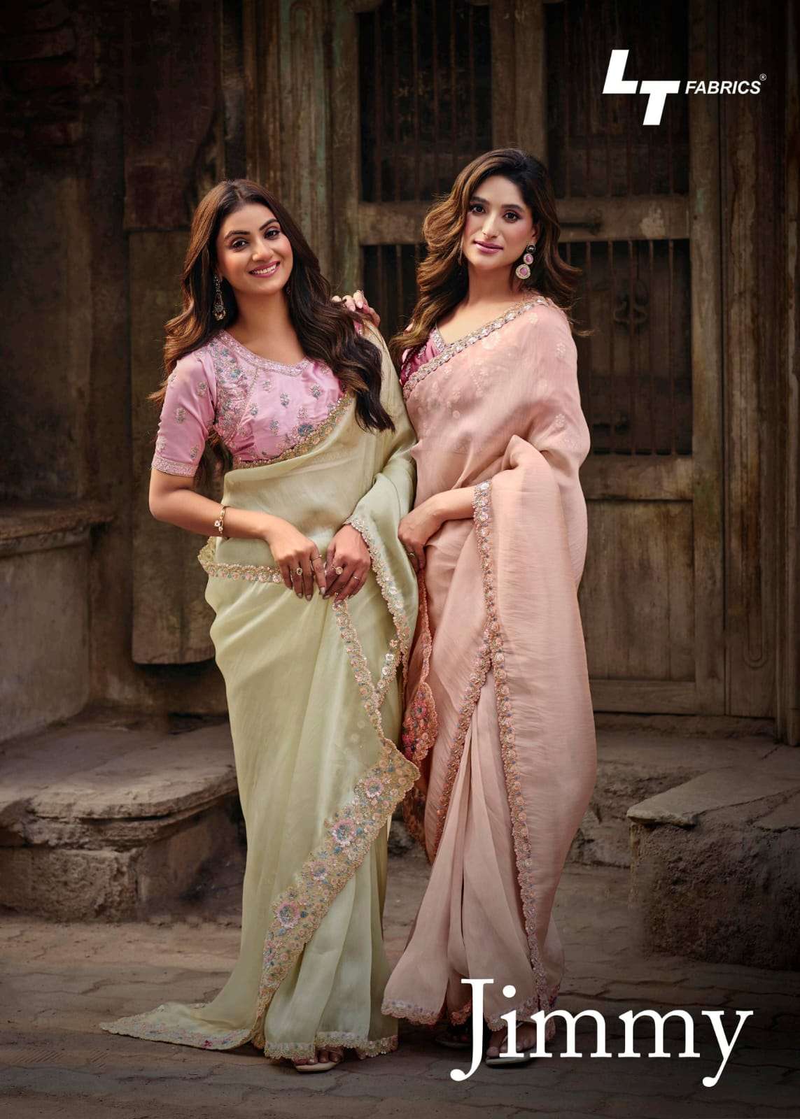 LT FASHION JIMMY PN CLOUD WITH FANCY EMBROIDERY WORK SAREE S...