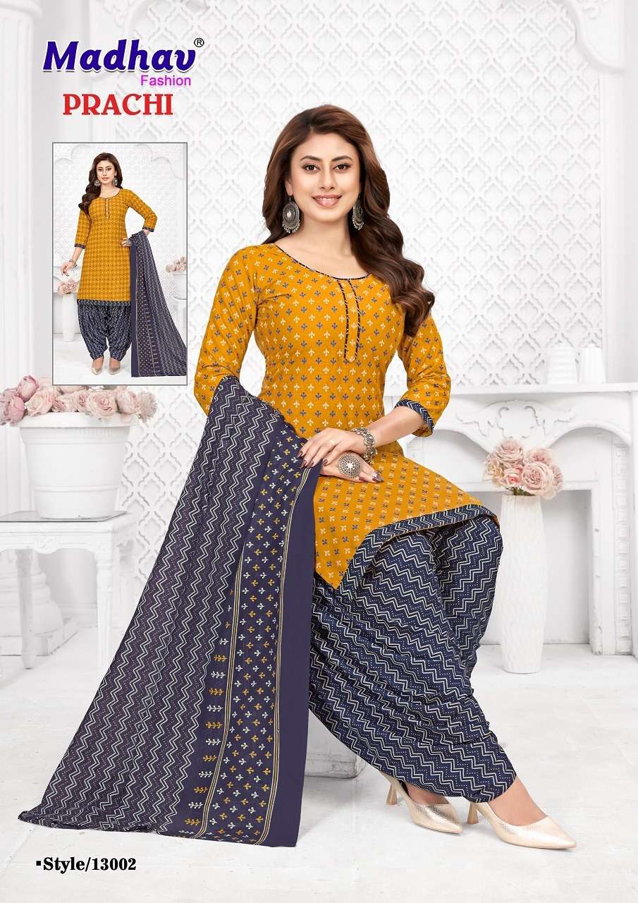 MADHAV PRACHI VOL 13 PURE COTTON PRINT UNSTITCH PATIYALA SUI...