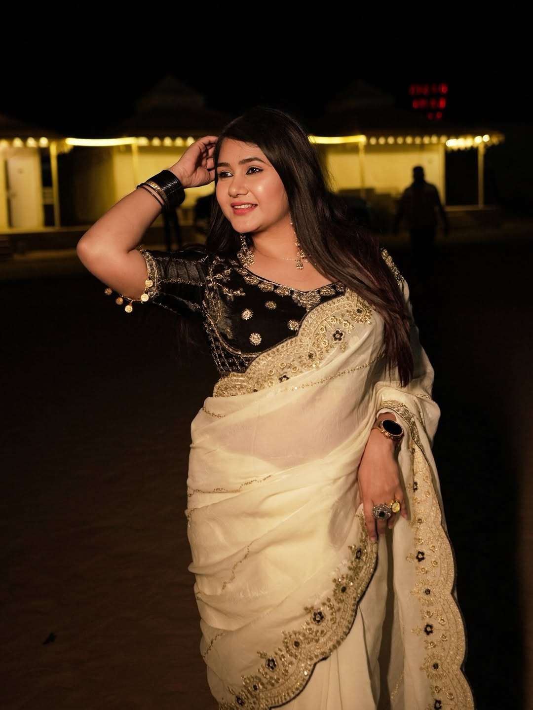 Monika Satin Silk Fabric Embroidery Work Border Party Wear L...