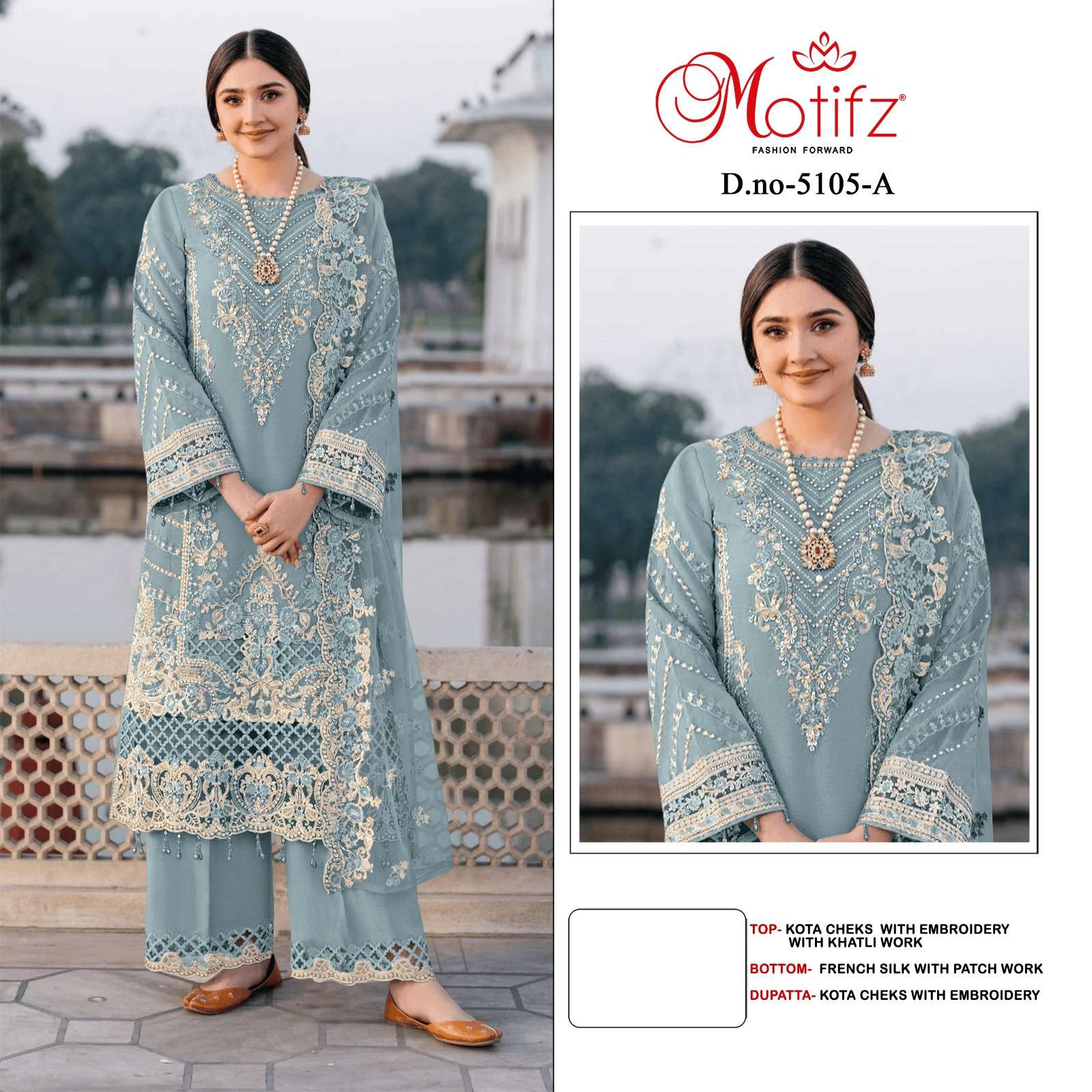 MOTIFZ 5105 INDIAN KOTA CHECKS WORK PAKISTANI DRESS AT FEMAL...