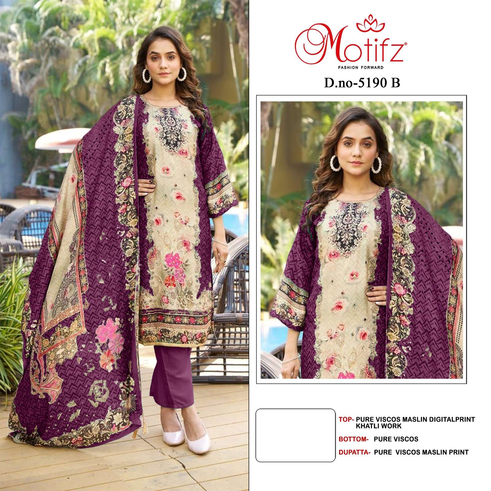 MOTIFZ 5190 VISCOSE MATERIAL DIGITAL PRINT WOMEN TRADITIONAL...