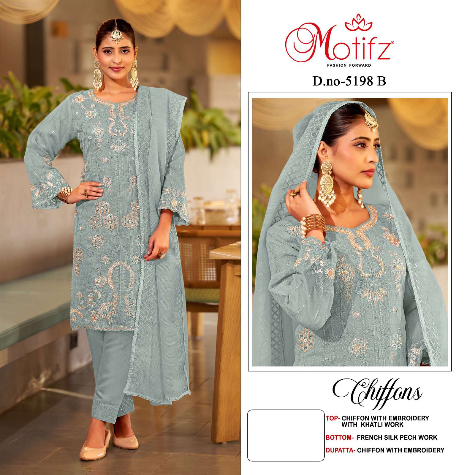 MOTIFZ 5198 SIFFON HEAVY EMBROIDERY SALWAR SUIT AT FESTIVAL ...