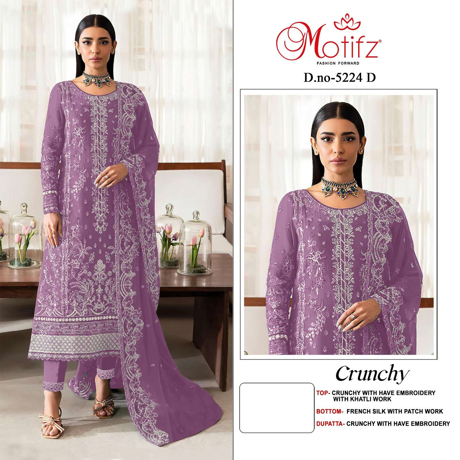 MOTIFZ 5224 ATTRACTIVE HEAVY WORK DESIGNER CLASSIC SUIT FEST...
