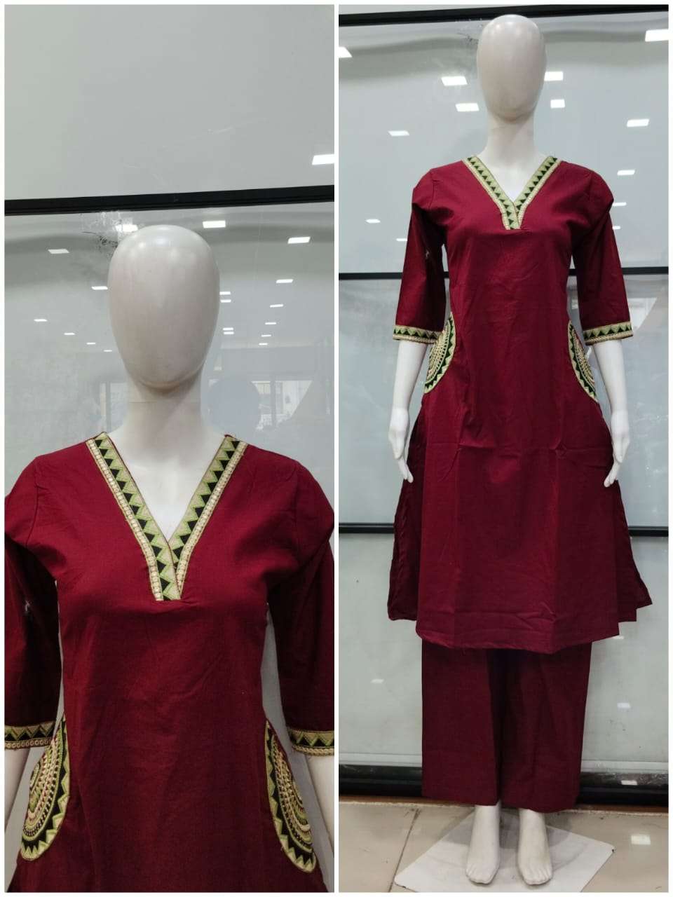 NEW FEMALE OUTFIT SOFT COTTON KURTI PALAZZO WITH POCKET SURA...