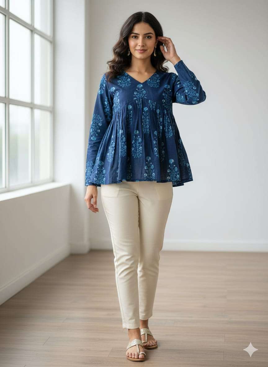 Peplum tops NEW STYLE COTTON SHORT TOP AT JEANS WEAR DAILY C...