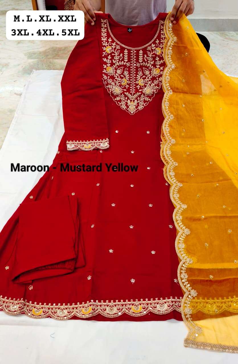 PREMIUM EMBROIDERY JARI AND DHARA ANARKALI SUIT SET ETHNIC R...