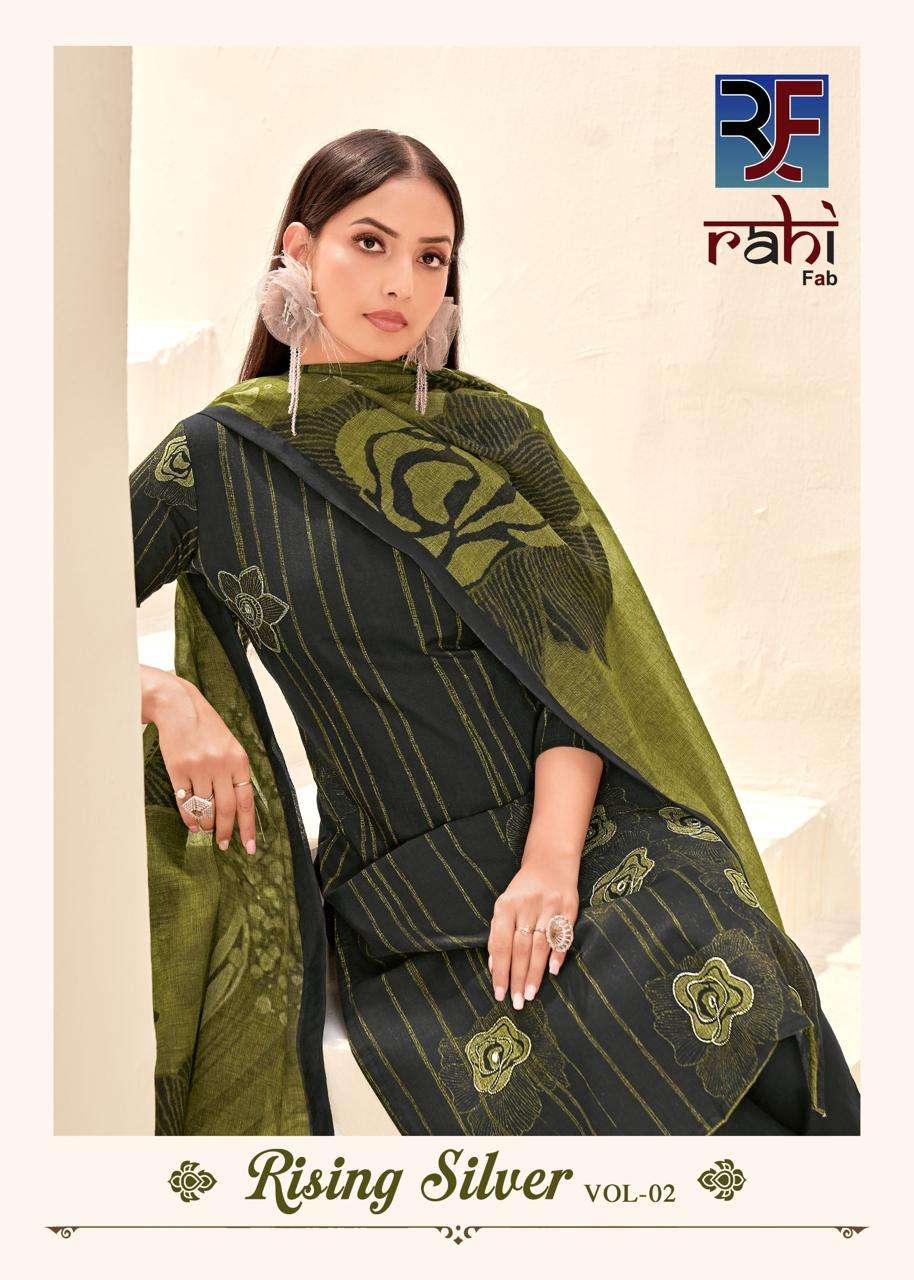 RAHI FAB RISING SILVER VOL 2 HEAVY COTTON ORGANIC PRINT SALW...
