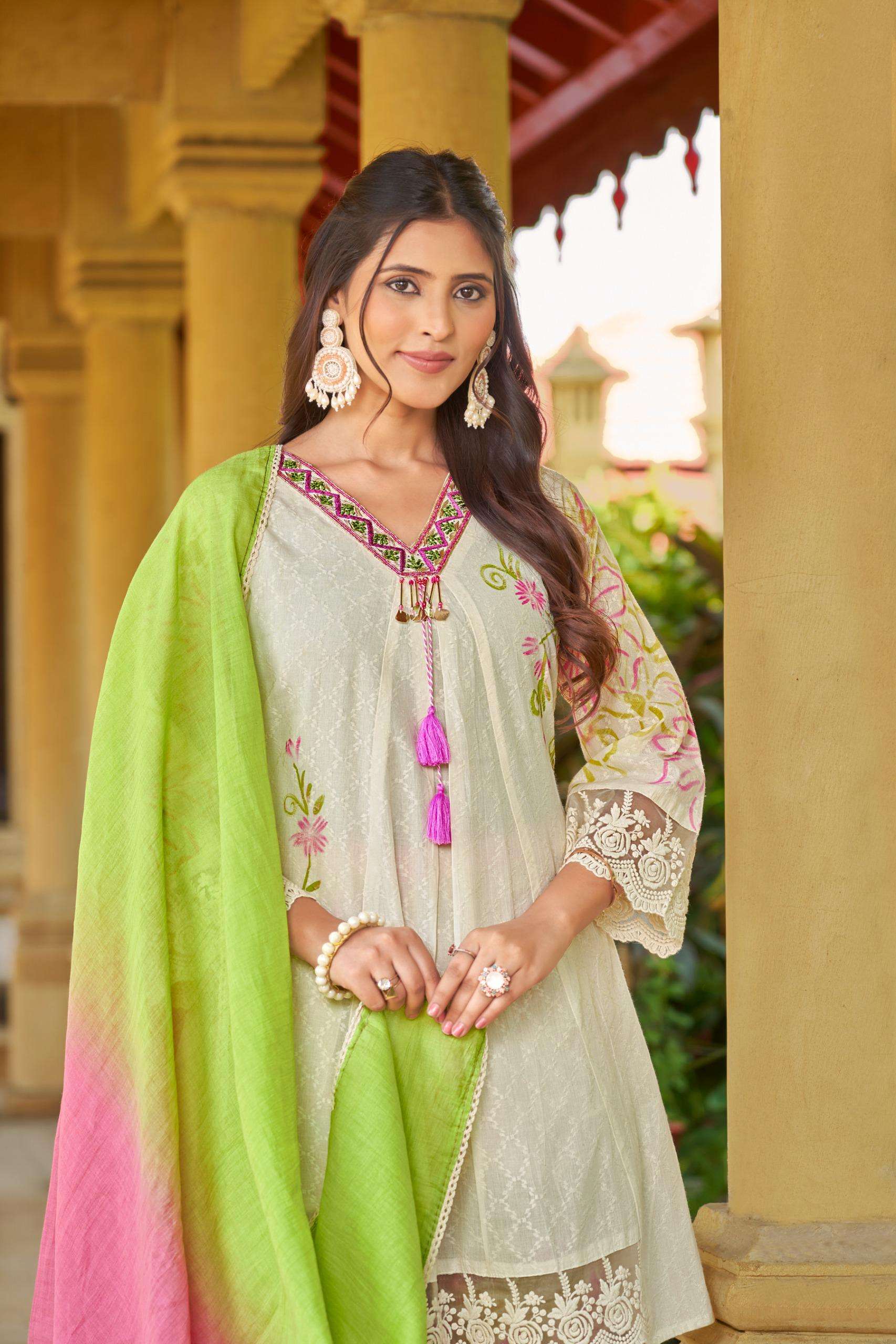 RD COTTON SIFFLI WORK READYMADE SUIT AT WEDDING WEAR WHOLESA...