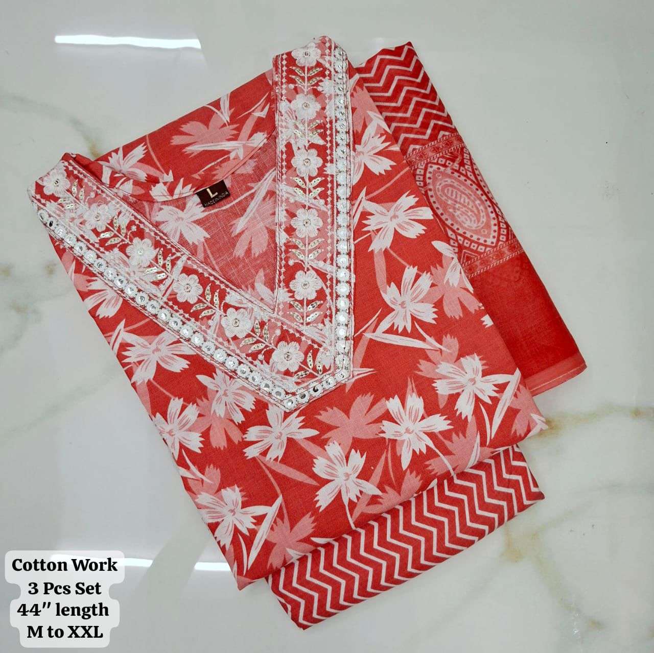 REGULAR COLLECTION READYMADE COTTON PRINTED 3 PIECE SUIT LOW...