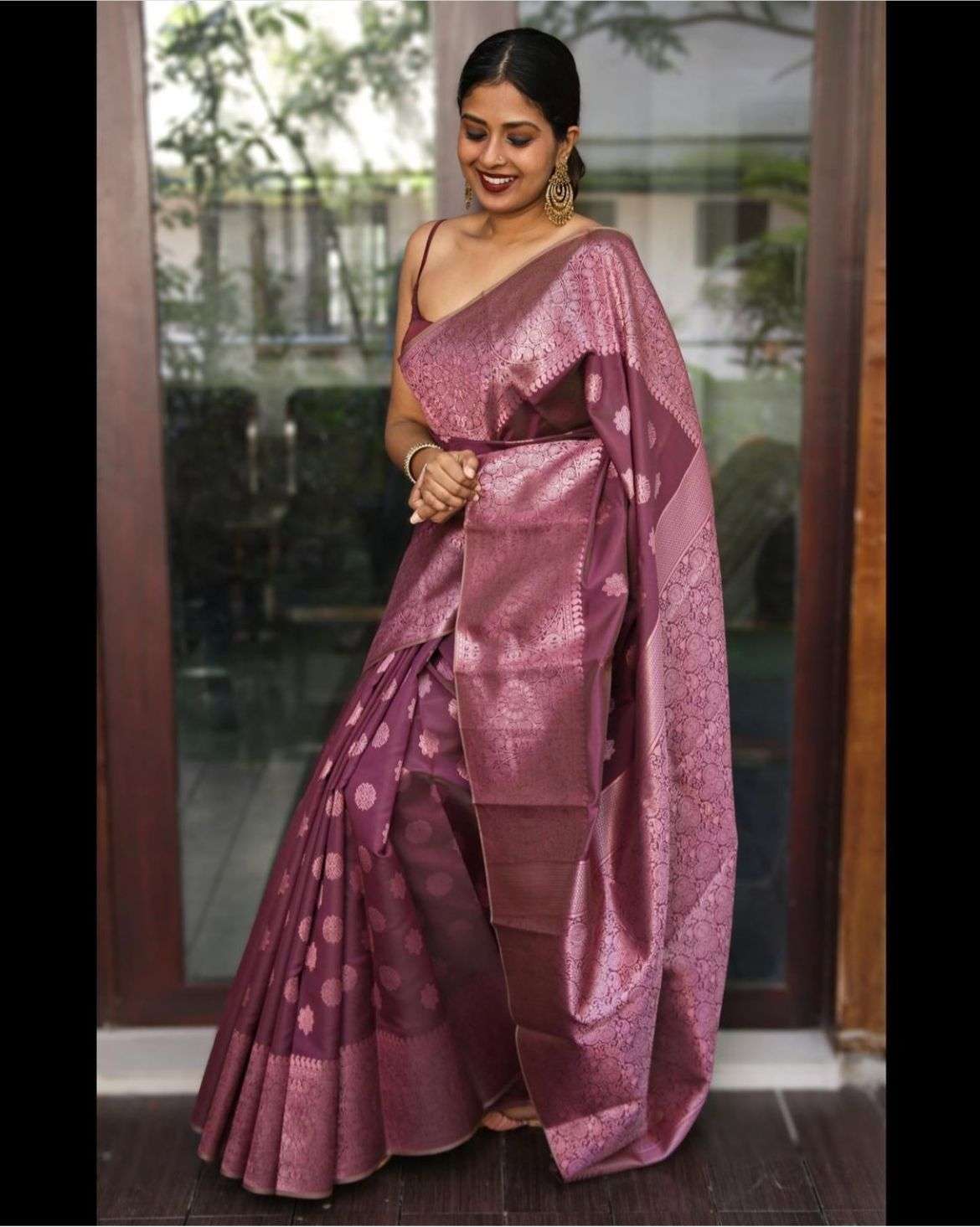 RICH PALLU & JACQUARD PRINT ALL OVER SAREE PARTY WEAR INDIA ...