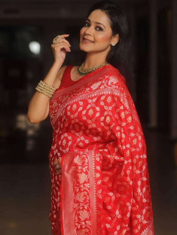 RICH PALLU JACQUARD SILVER PRINT SAREE FASHION RESELLER KPR ...