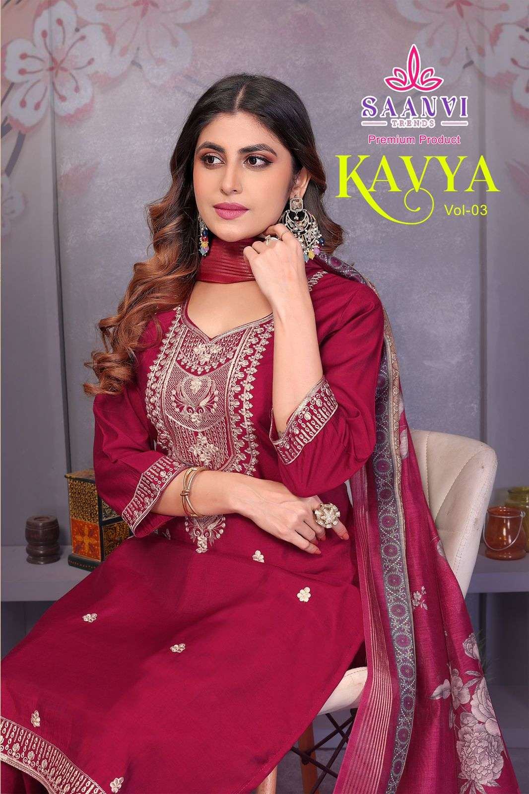 SAANVI TRENDS KAVYA VOL 3 STRAIGHT CUT KURTI SUIT COLLECTION...
