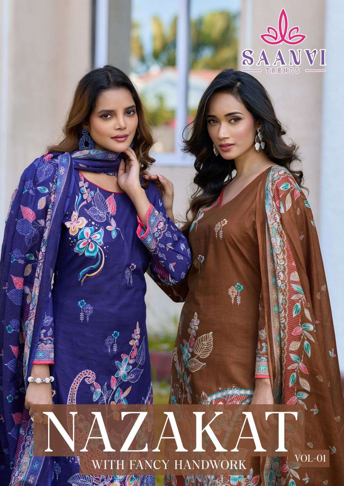 SAANVI TRENDS NAZAKAT VOL 1 COTTON PRINTED WITH EXCLUSIVE JA...