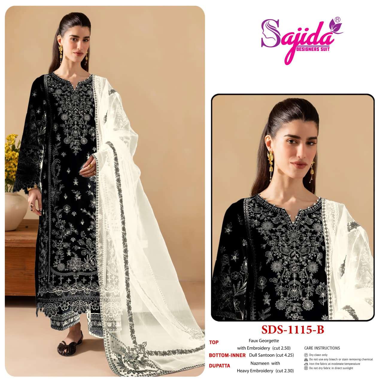 SAJIDA DESIGNERS SUIT ALYA SD 1115 EID & WEDDING TYPE HEAVY ...