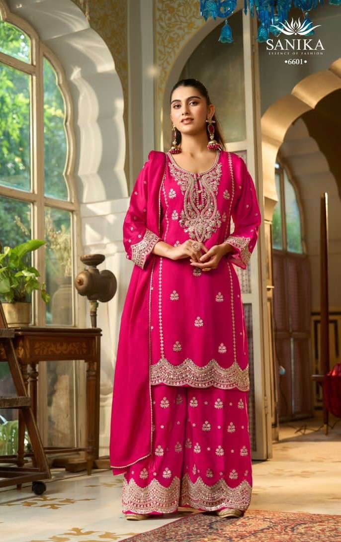 SANIKA MONICA WEDDING WEAR DESIGNER SHARARA DRESS STITCHED S...