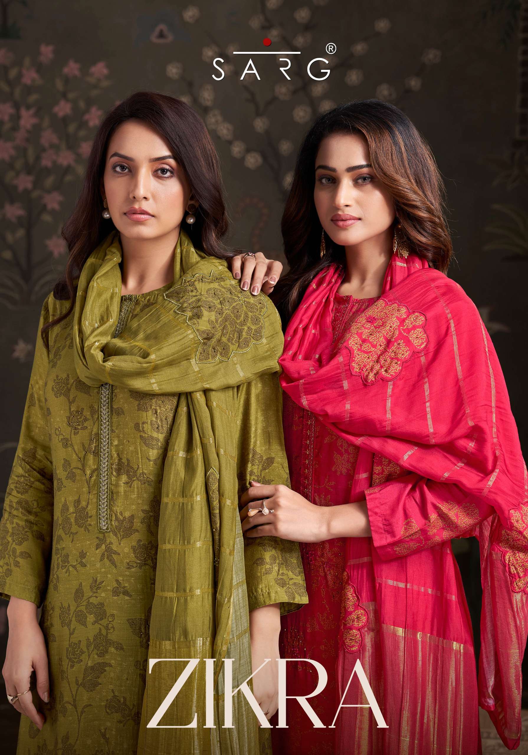 SARG ZIKRA SILK DIGITAL PRINT THREDAL PATCH DESIGN SALWAR SU...
