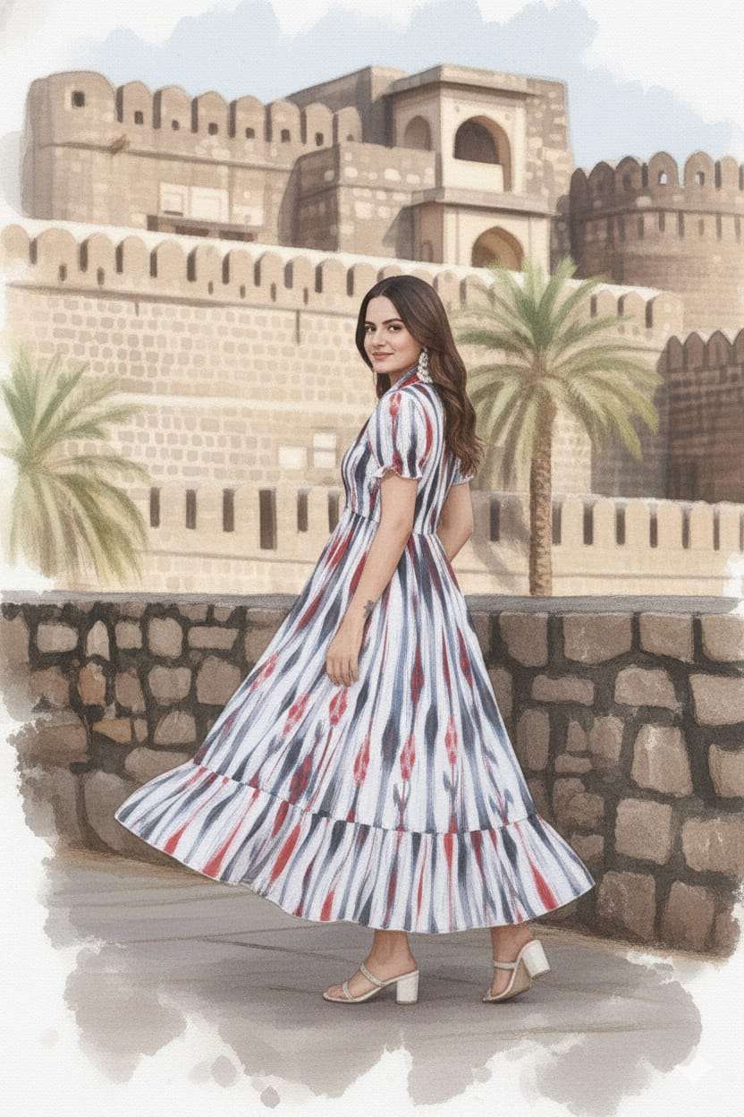 SHOWROOM GEORGETTE LONG MAXI DRESS DAILY CLOTHING INDIA RANG