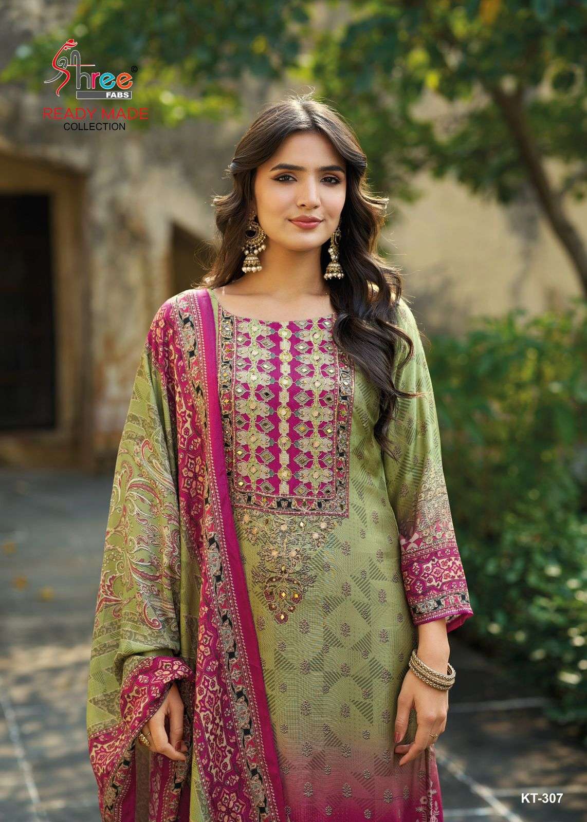 SHREE FABS KT 307 MUSLIN RAINBOW PRINTED SALWAR KAMEEZ FESTI...