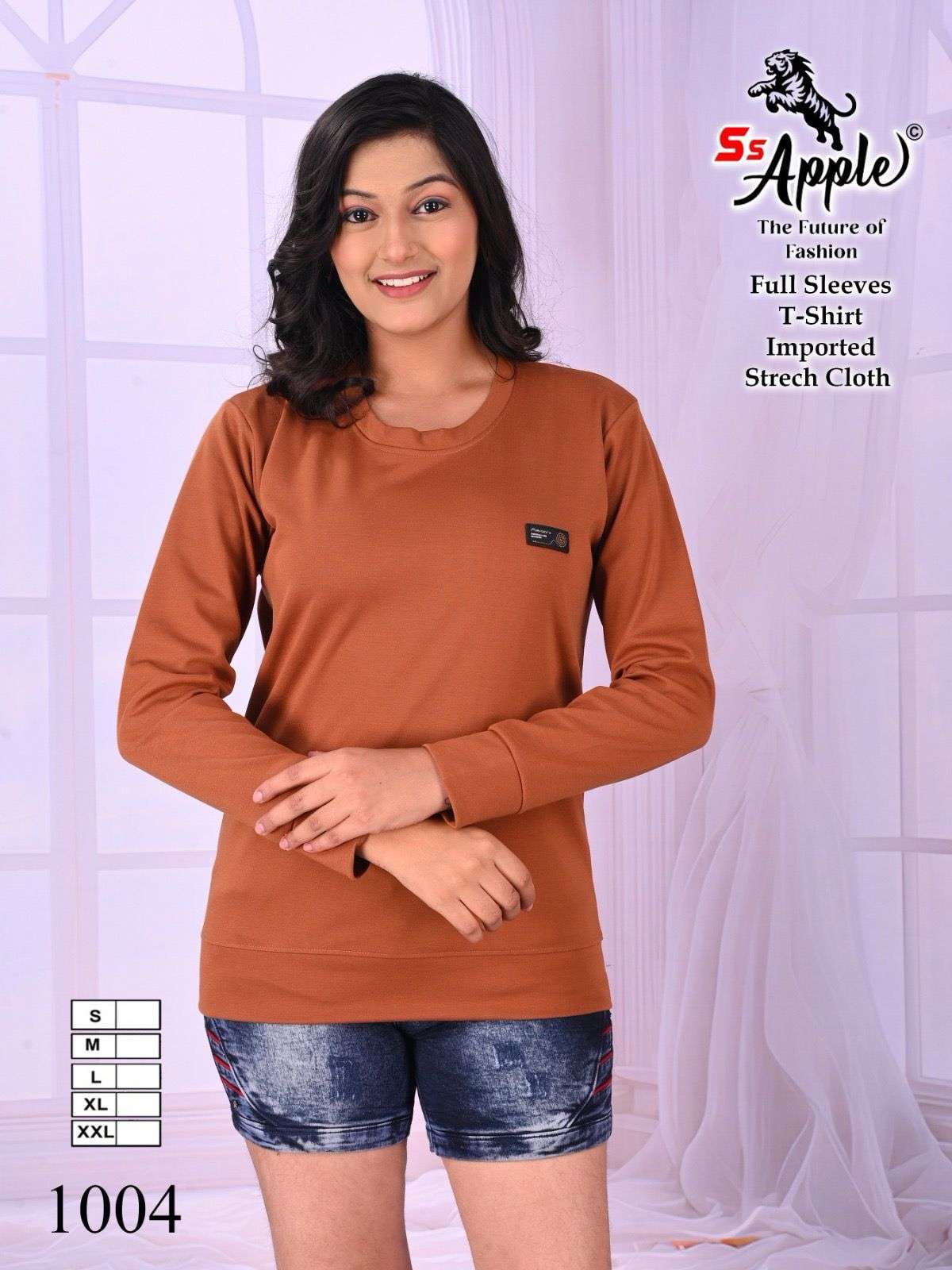 SS APPLE 1004 FULL SLEEVES TSHIRT IMPORTED STRECH CLOTH FEMA...