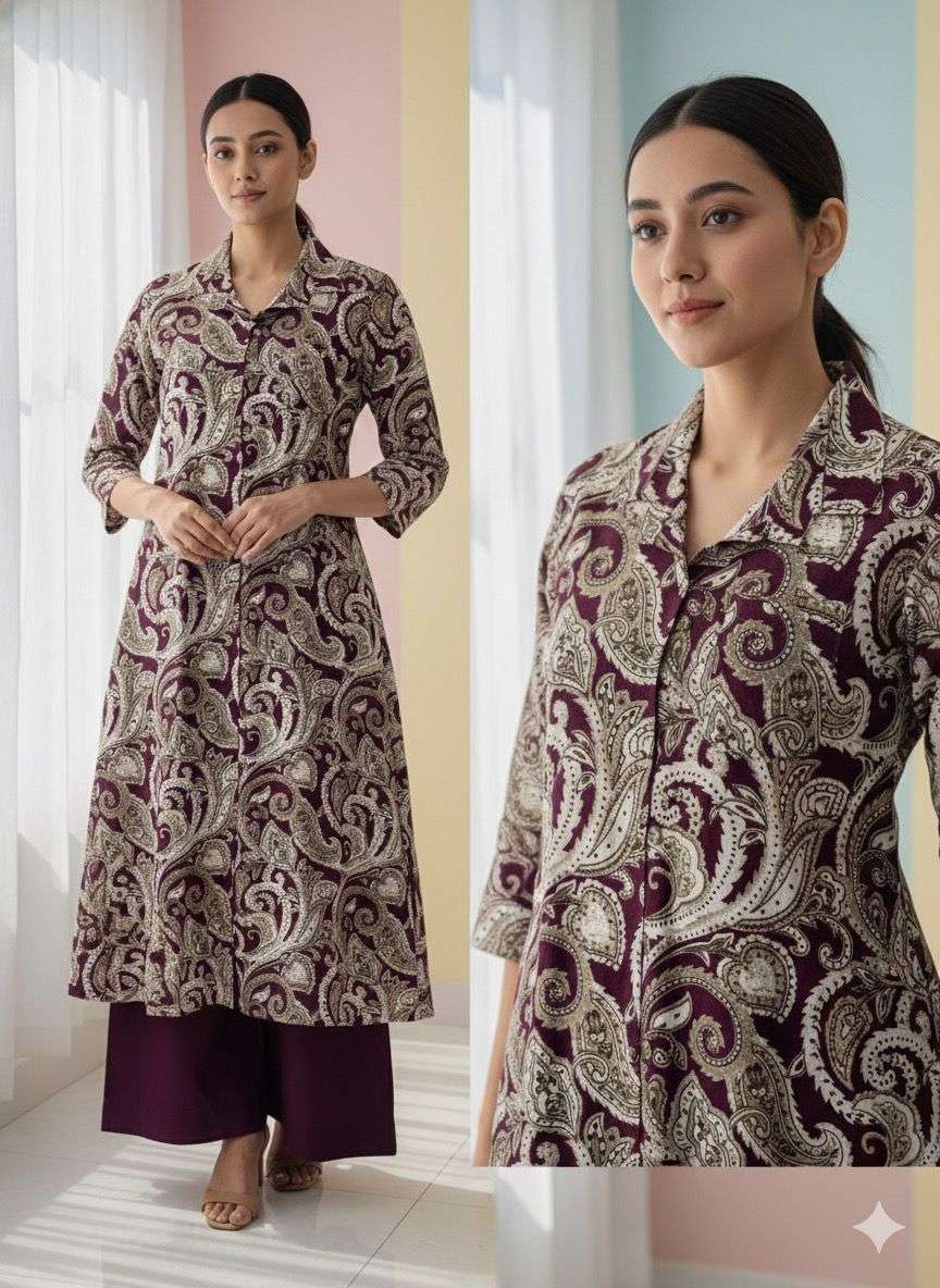 STRAIGHT FASHION KURTI PALAZZO TYPE CORD SET FOR GIRLS DAILY...