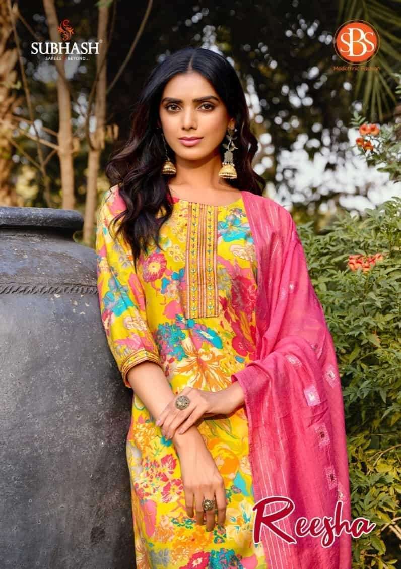 SUBHASH REESHA CHANDERI PRINT READYMADE SUIT TO EVERYWEAR DE...