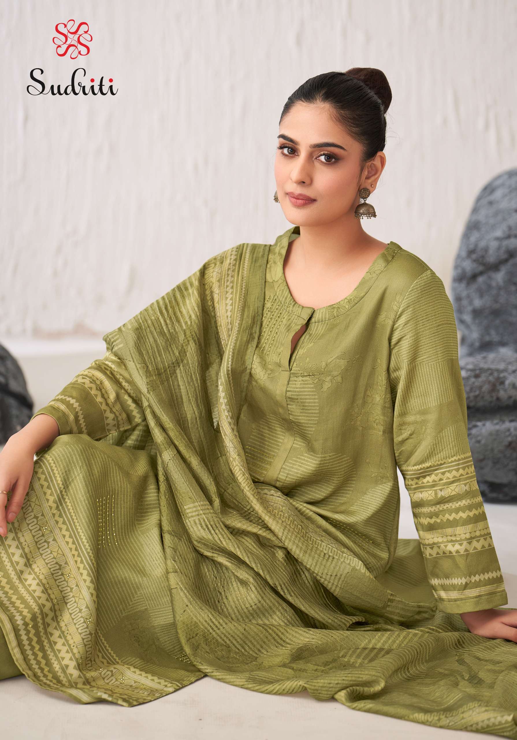 SUDRITI JHILMIL ITALIAN SATIN DIGITAL PRINTED 3 PIECE DRESS ...