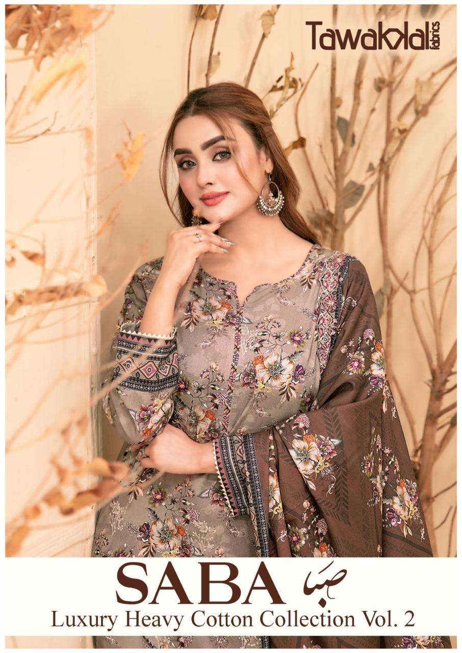 TAWAKKAL SABA VOL 2 KARACHI DRESS COTTON PRINTED SUIT EID FE...
