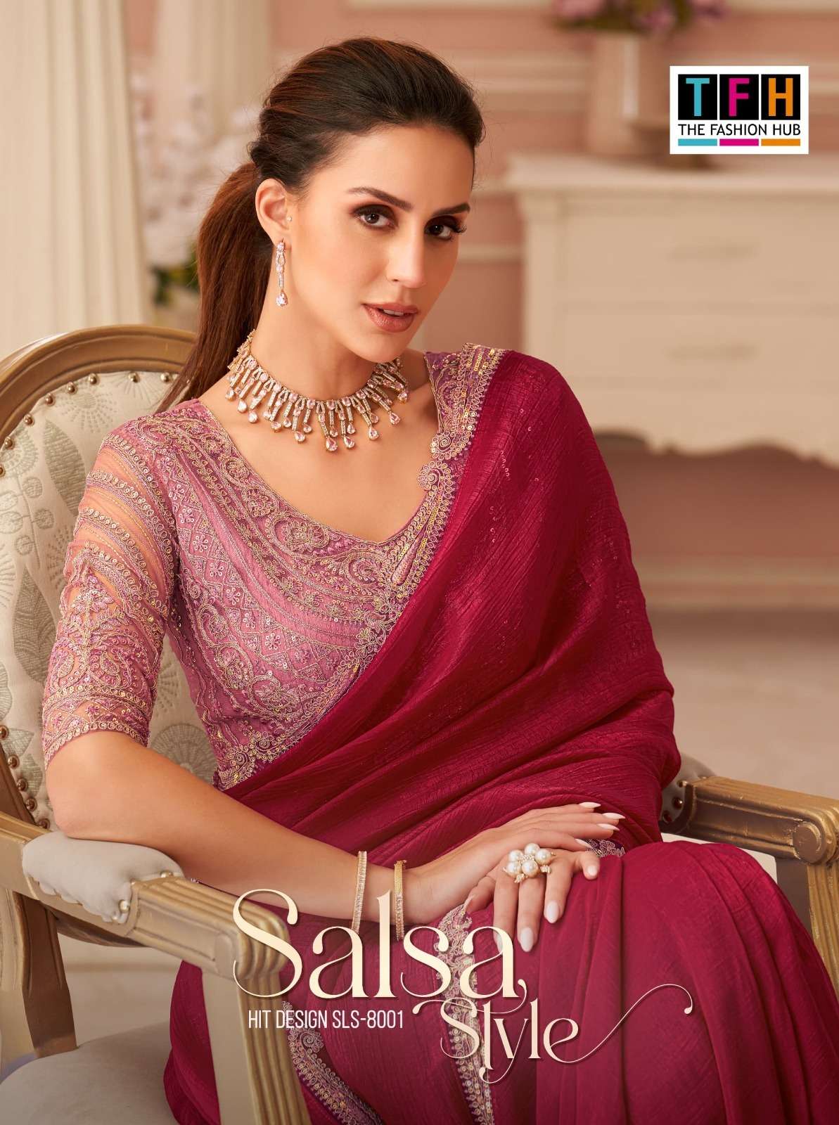 TFH Salsa Style 8001 Hit Design party wear Georgette fabric ...
