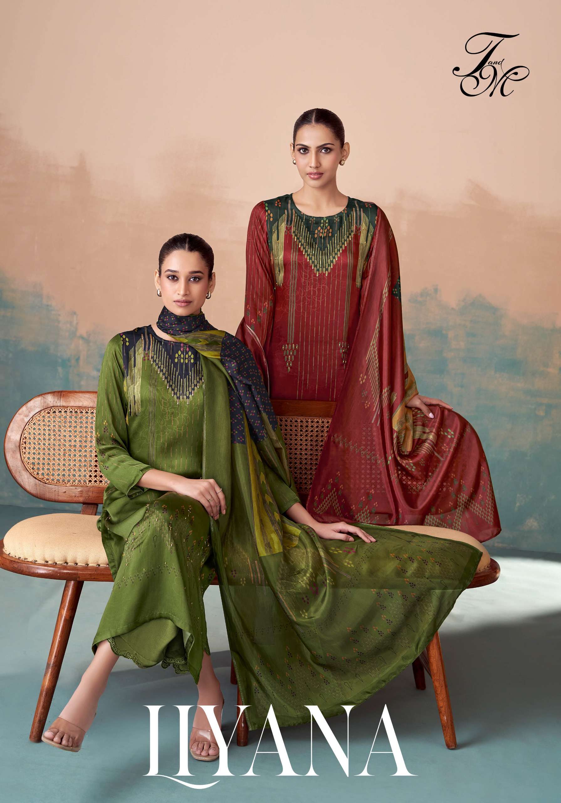 T&M LIYANA SATIN SILK DIGITAL PRINT BRAND SALWAR SUIT COLLEC...
