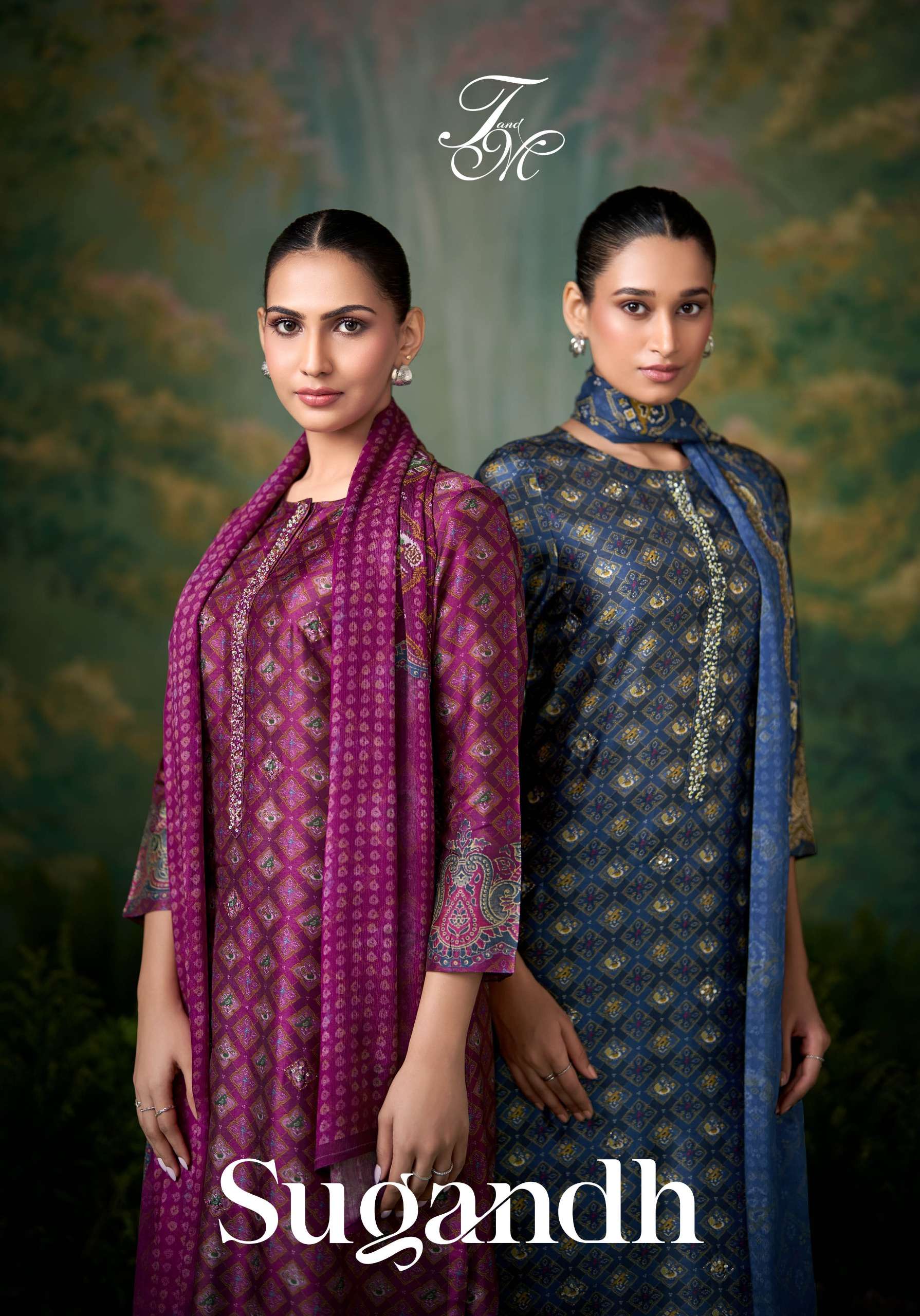 T&M SUGANDH SILK DIGITAL PRINT HAND WORK AND NECK PATTI EXCL...