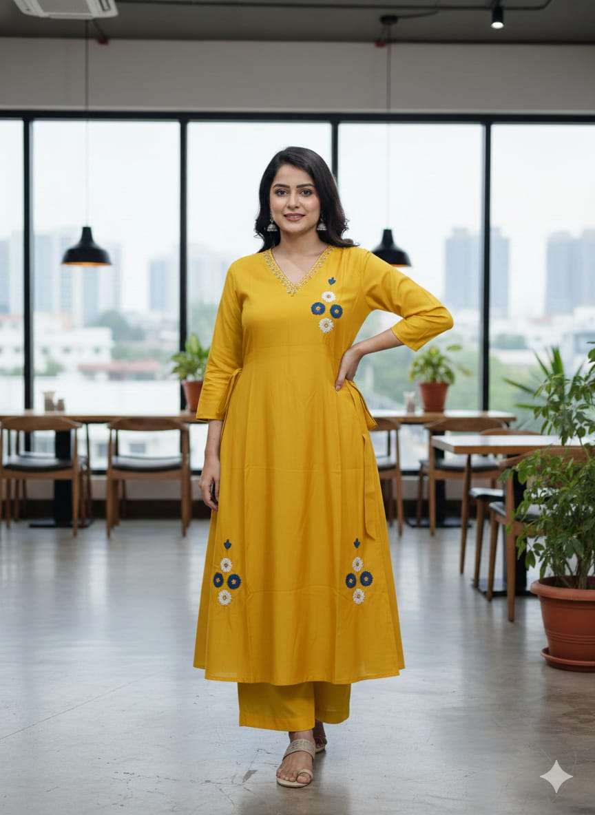 TRADITIONAL ORIGINAL SILK KURTI PALAZZO SET REGULAR OFFICE W...