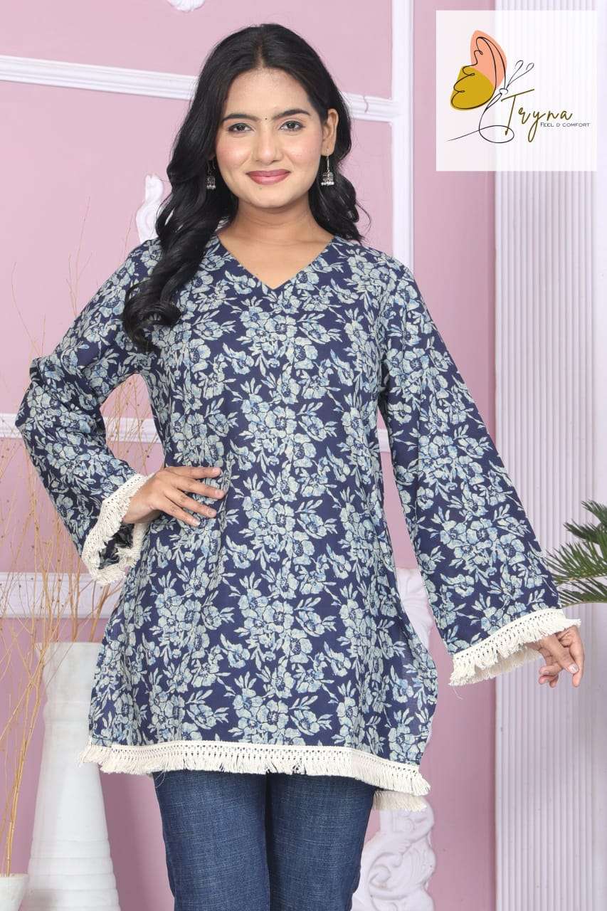 TUNIC STYLE COTTON SHORT KURTI COLLECTION WHOLESALER PRICE F...