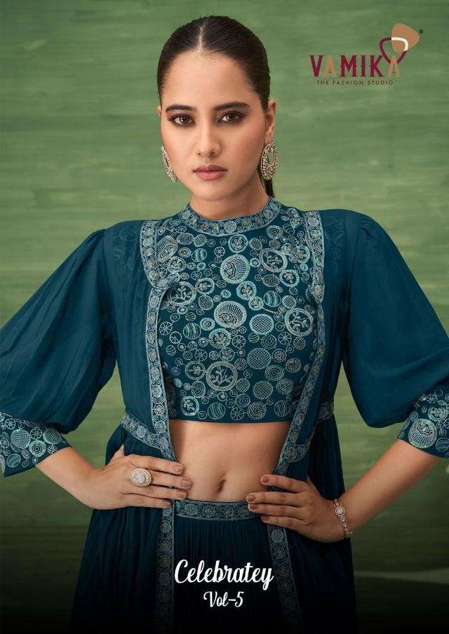 VAMIKATM CELEBRITY VOL 5 LEHENGA CHOLI WITH KOTI FASHION SHA...